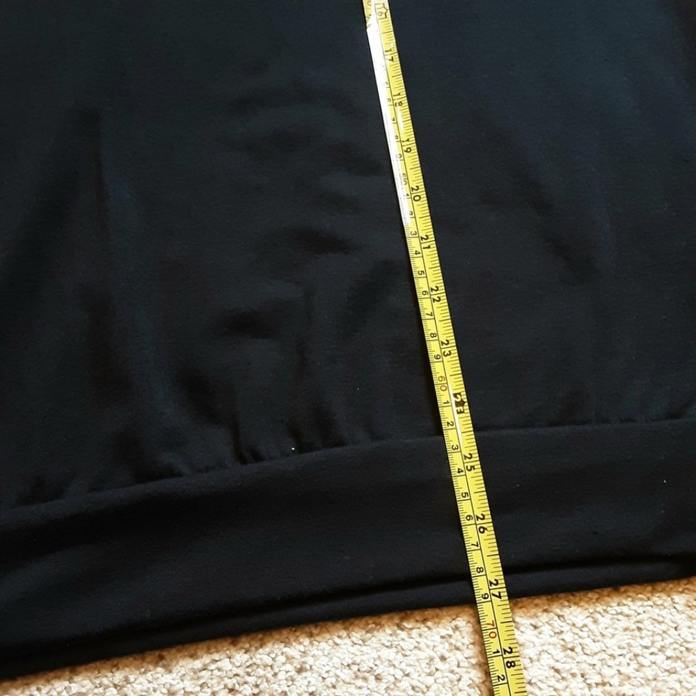 BiBi Long Sleeve Jersey Knit Top Black, Leopard Trim V-neck Size M - NWT - Picture 7 of 10